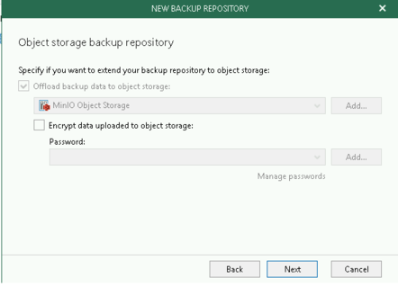 Adding Object Storage to VBO Backup Repository