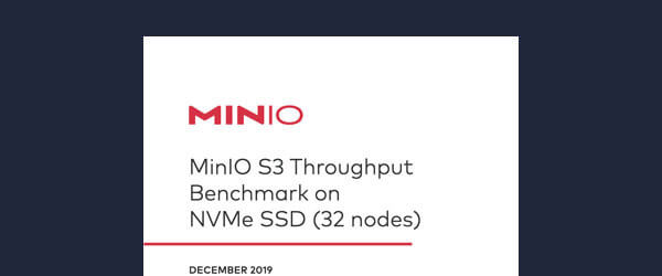 MinIO S3 Throughput Benchmark on NVMe SSD - 32 Node
